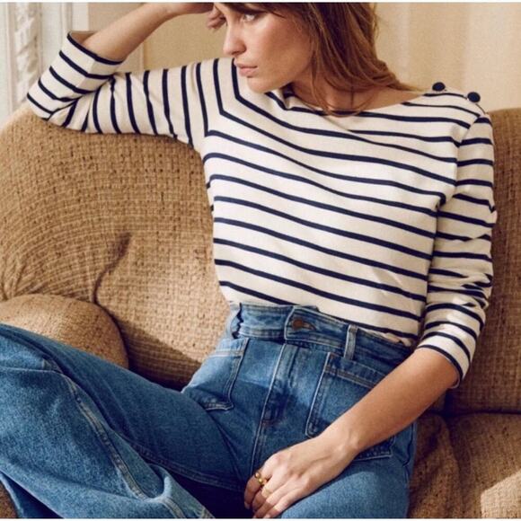 Sezane Tops - B45 Sezane Colette Mariniere Striped Top Women XS Parisian Chic Old Money French